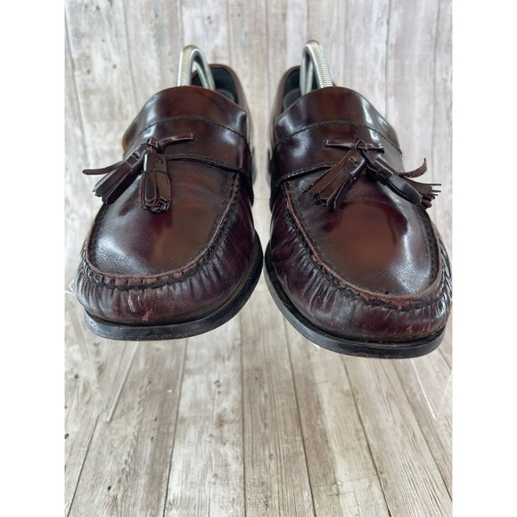 Cole Haan Air Monroe Loafer Mens 9.5 M Burgundy Leather Tassel Dress Shoe C09889 - Picture 2 of 10